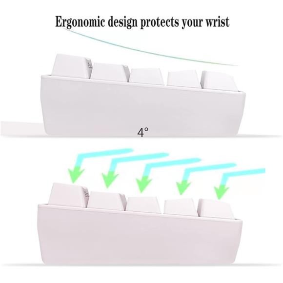 60% Wired Gaming Keyboard, 61 Keys RGB Backlit Wrist Rest Ultra-Compact Mini - Picture 4 of 6